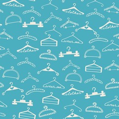 Doodle seamless clothes hangers pattern