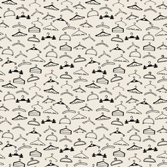 Doodle seamless clothes hangers pattern