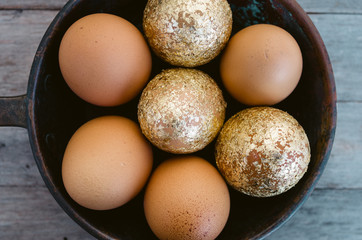 Vintage bowl with easter eggs