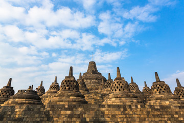 Borobudur  a 9th-century Mahayana Buddhist temple in Magelang. Central Java, Indonesia.