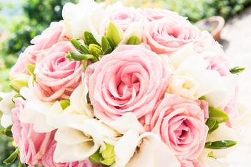 Wedding bouquets with beautiful roses