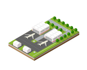 City airport with transport