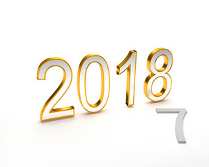 New year 2018 gold numbers in 3D render.