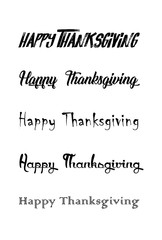 Thanksgiving vector vintage style text calligraphy. Usable for prints, flyers, banners, greeting cards, posters, invitations, special offer etc. Hand-lettering set.