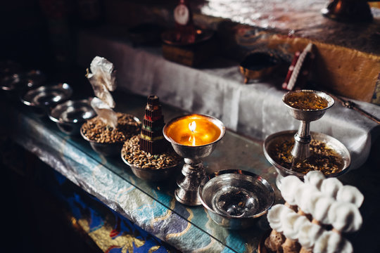 Tibetan Buddhist offerings.