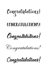 Congratulations lettering. Calligraphy handwritten phrase for your design.