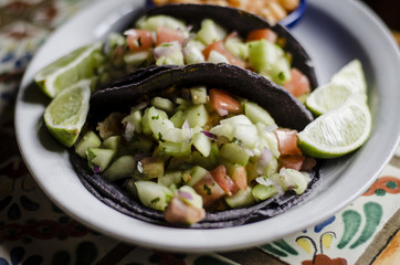 Tacos on Plate with Lime