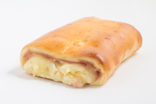 Salgado. Brazilian Snack with cheese and ham
