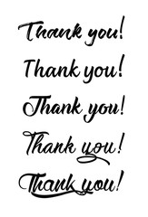 Thank you card. Hand drawn lettering. Ink Vector illustration.