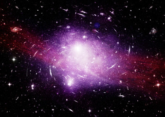 Stars, dust and gas nebula in a far galaxy