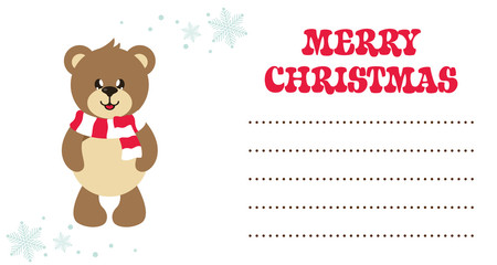 cartoon cute bear christmas card