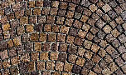 Mosaic colored pavers of small stones