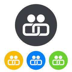 Icono plano union en circulo varios colores