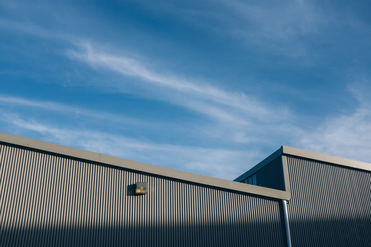 Exterior of modern warehouse building
