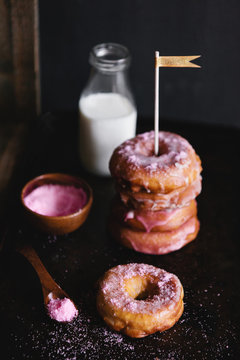 Homemade donuts with lemon glaze