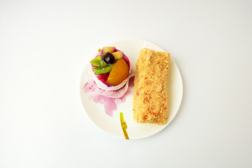 fruit cake and Napoleon cake