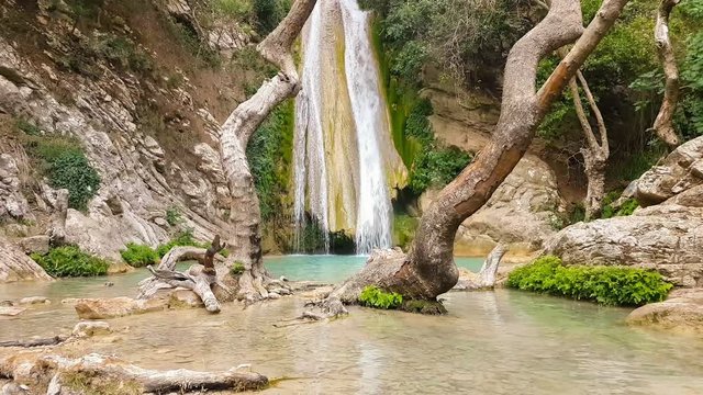 Neda waterfall in Peloponnese Greece.
