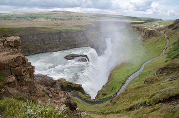 アイスランド　グトルフォス　ゴールデンサークル　滝　黄金　絶景　夏 iceland island summer  Golden circle Gullfoss waterfall