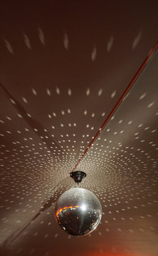 Disco ball on the ceiling