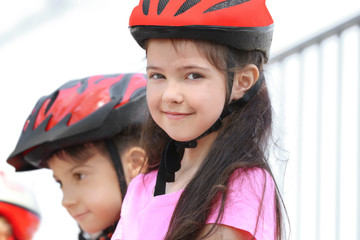 Cute children in skate park