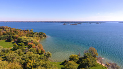 Shoreline of a River in Fall