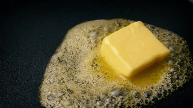 Knob Of Butter Melting In The Pan