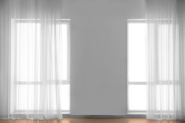 Windows with beautiful curtains, indoor