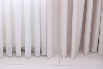 Beautiful silk curtains in room