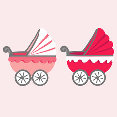 Illustration of a baby stroller.