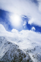 Fototapeta na wymiar At the height of the mountain, Mountain Elbrus