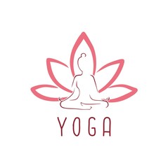 Lotus Yoga Logo Vector Design Template