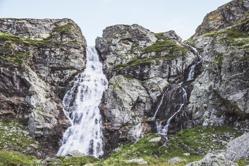 Mountain waterfall, Caucasus