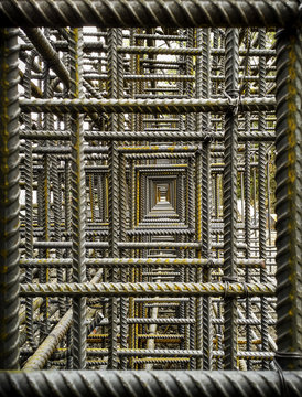 Reinforced Concrete Bridge Pier Reinforcing Steel Cage