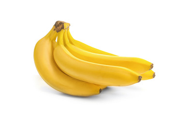 Ripe fresh bananas on white background