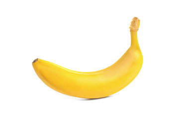 Ripe fresh banana on white background