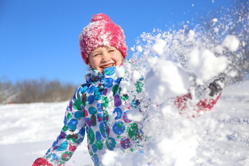Kid in winter time