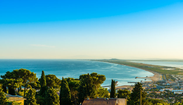 Panorama depuis le Mont Saint Clair à Sète, Hérault en Occitanie, France