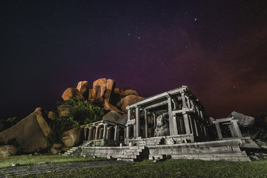 Sculpture of Nandi bull . India. Hampi