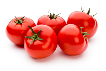 Tomato isolated on white background.