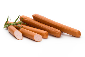 Fresh sausage isolated over white background.
