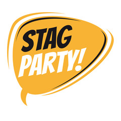 stag party retro speech bubble