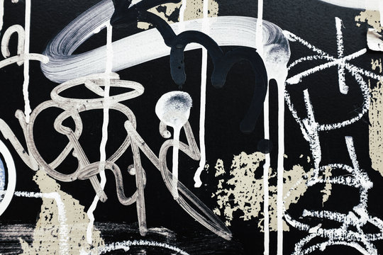 Graffiti paint on wall, close up