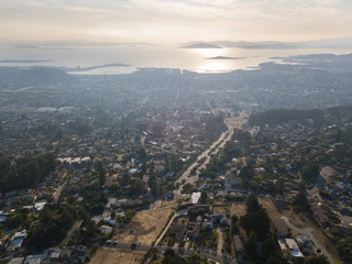 Fototapeta premium Aerial View of East Bay and San Francisco Bay in California