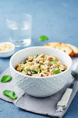 Roasted eggplant pine nuts mint barley salad