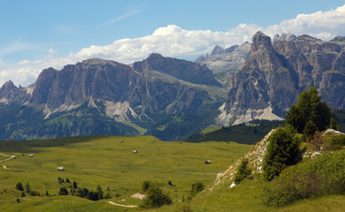 Obraz premium Dolomites with Sassongher peak, Italy