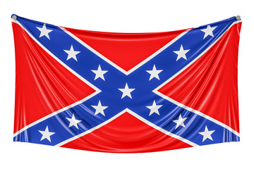 Flag of the Confederate States of America hanging on the wall, 3D rendering