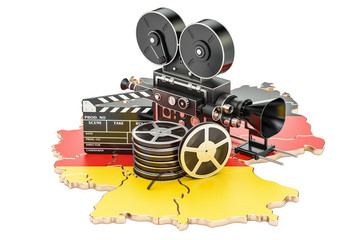 German cinematography, film industry concept. 3D rendering