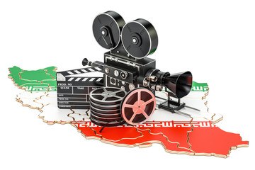 Iranian cinematography, film industry concept. 3D rendering