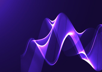 Glowing purple waves background. Vector illustration. EPS10
