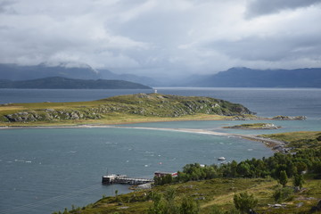 Norwegen, Norge, Alta, Altafjord, Fjord, Langfjorden, Langenesholmen, Insel, Bunker, Stellung,...